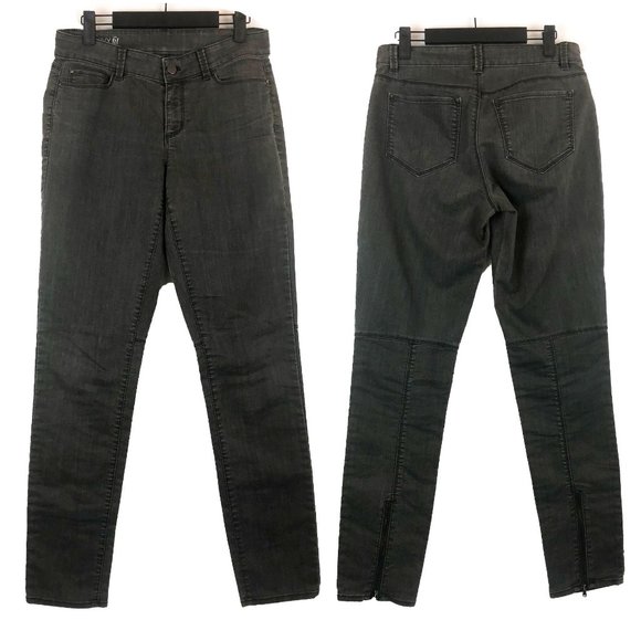 Ann Taylor Charcoal Grey Curvy Fit Low Mid Rise Skinny Jeans 4T Tall - Picture 1 of 12